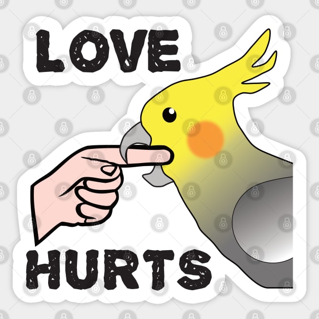 Love Hurts - Cockatiel Male Sticker by Einstein Parrot